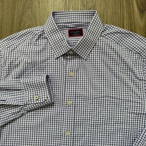 UNTUCKit Boudriotte Medium Gingham Check Button up Long Sleeve Shirt - Purple